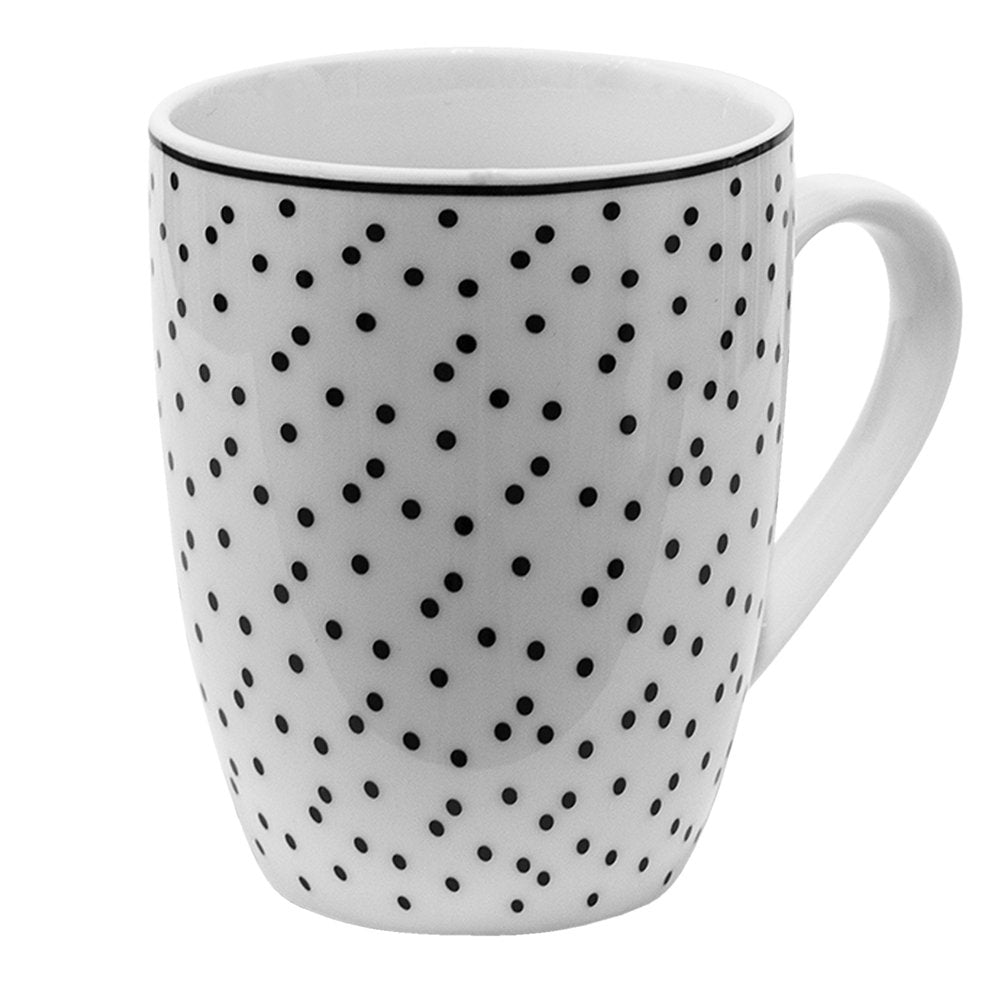 Mok 350 ml Wit Zwart Porselein Theemok