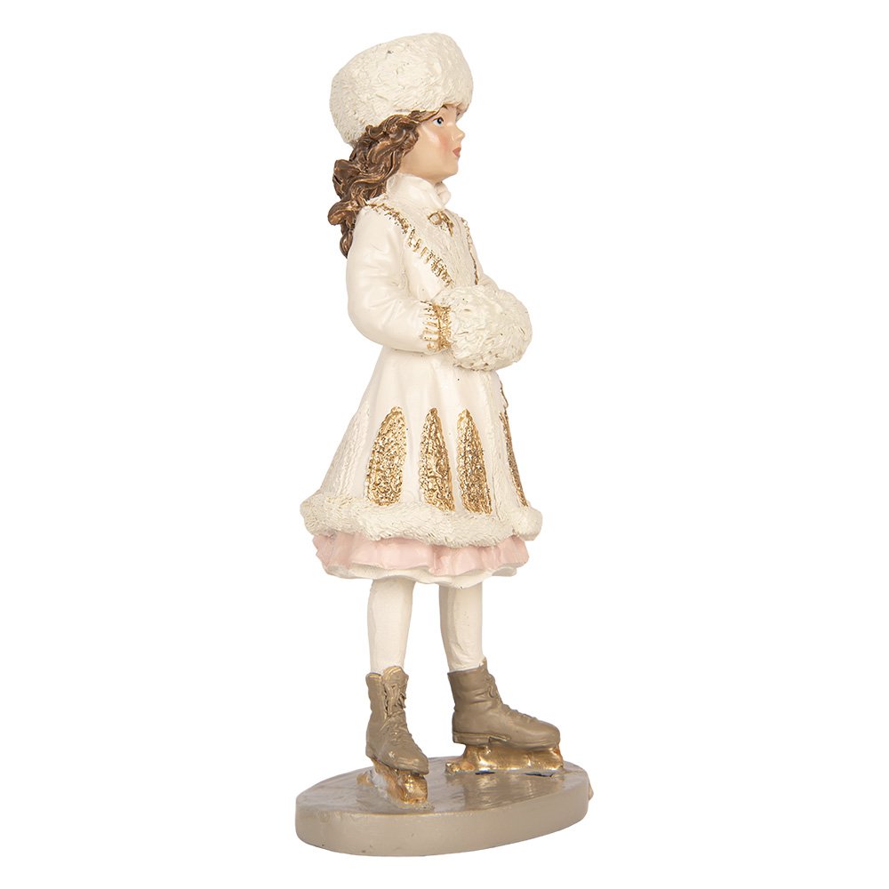 Kerstdecoratie Beeld Kind 8x7x18 cm Beige Kunststof