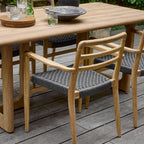 Verano teakhouten tuinstoel met armleuning - Zwart