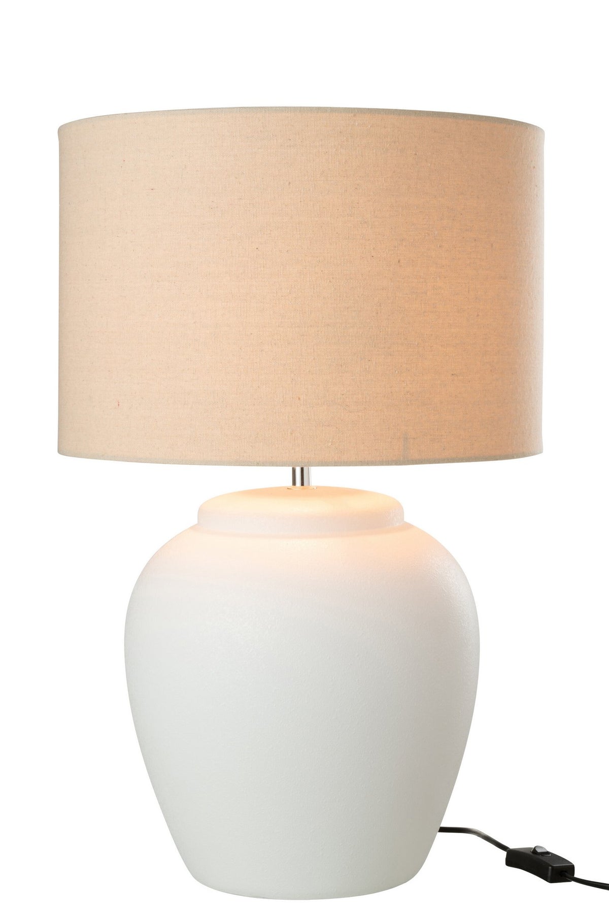 J-Line lamp Meli + kap - keramiek/linnen - wit - large