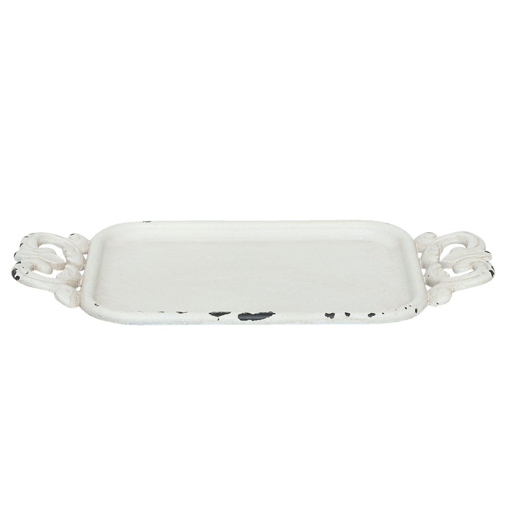 Decoratie Dienblad 16x8x1 cm Wit IJzer Serveerschaal