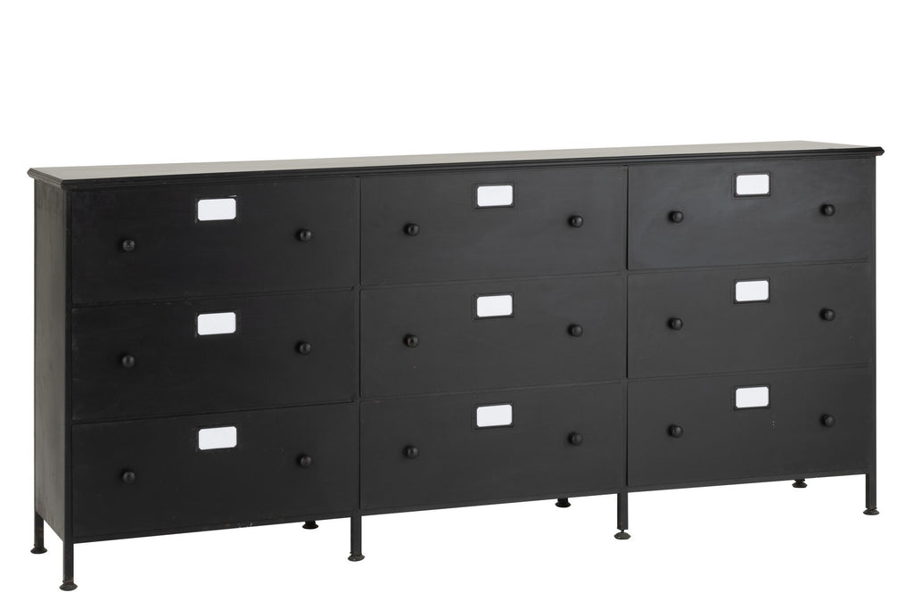 J-Line kast Cade - ijzer - zwart