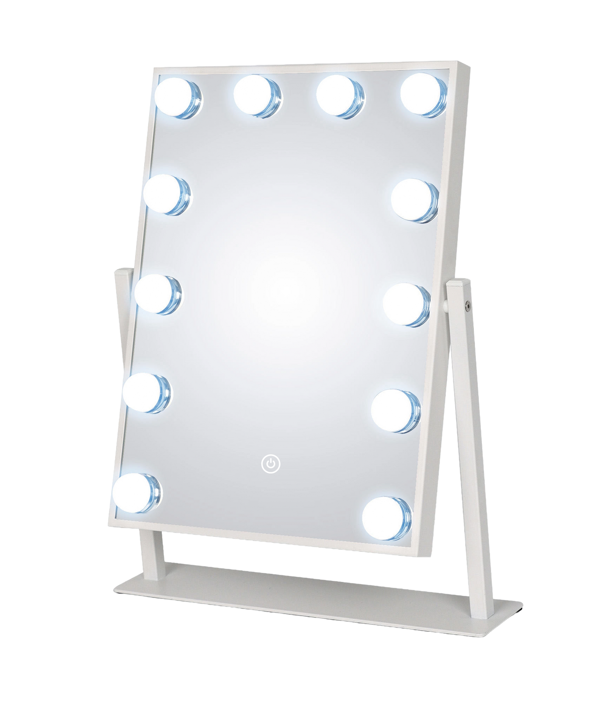 Make-up Hollywood wit LED spiegel, 12x dimbare LED bulbs en 3 kleuren licht