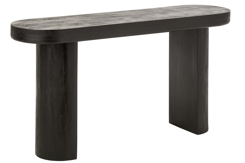 J-Line Consoletafel - mangohout - zwart/naturel