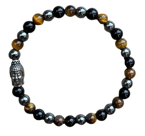 Herenarmband Balanced Power 8 mm met Boeddha kraal