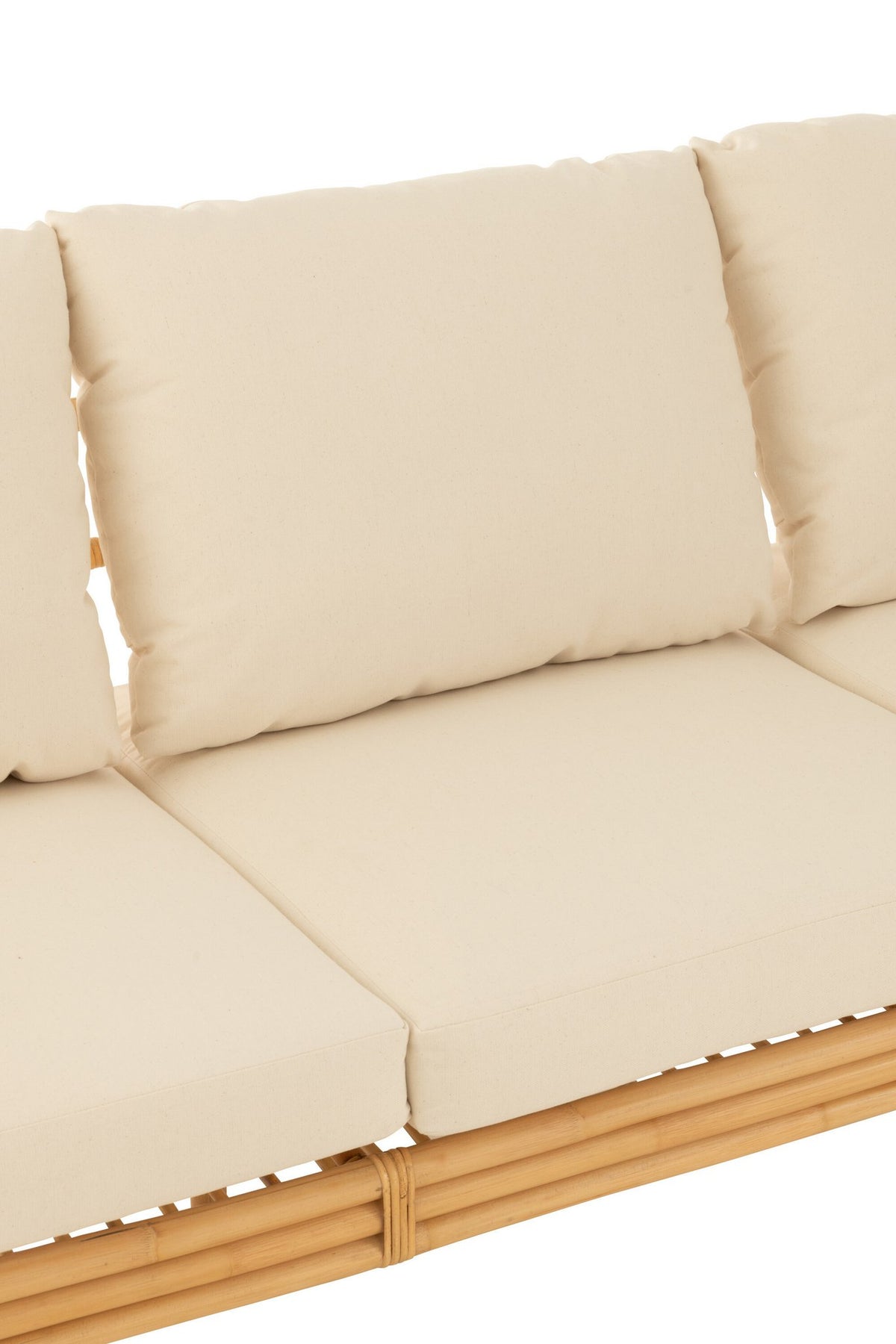 J-Line zetel Elise + kussen 3 Personen - rotan/textiel - naturel/wit