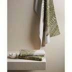 Bamboe katoenen handdoek Hammam Terry - Varenprint, badset