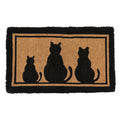 Kokosmat handgeweven 3 katten zwart 75cm