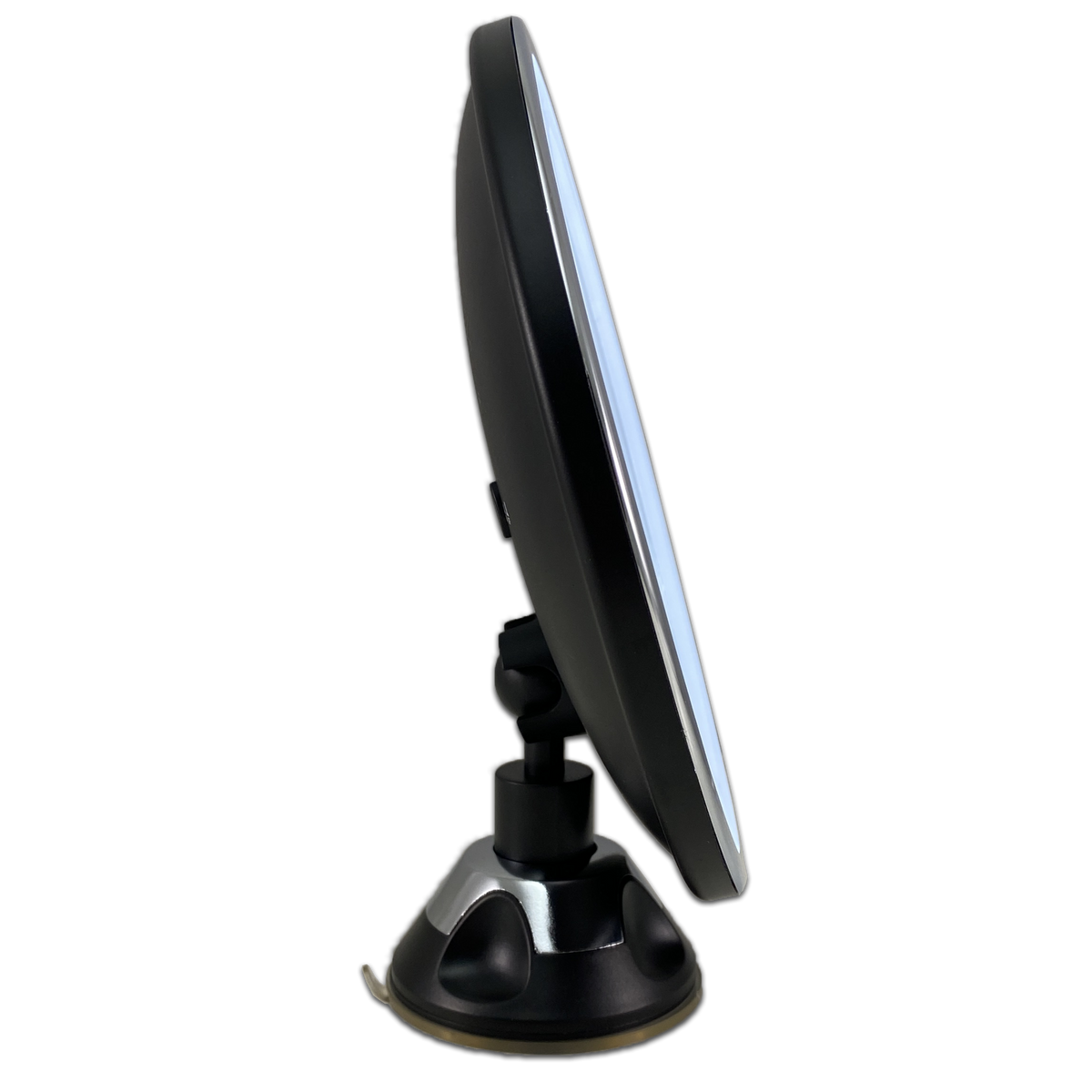Zuignap Spiegel zwart LED /Ø17cm Badkamer Spiegel