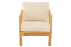 J-Line armstoel Elise + Kkussen - rotan/textiel - naturel/wit