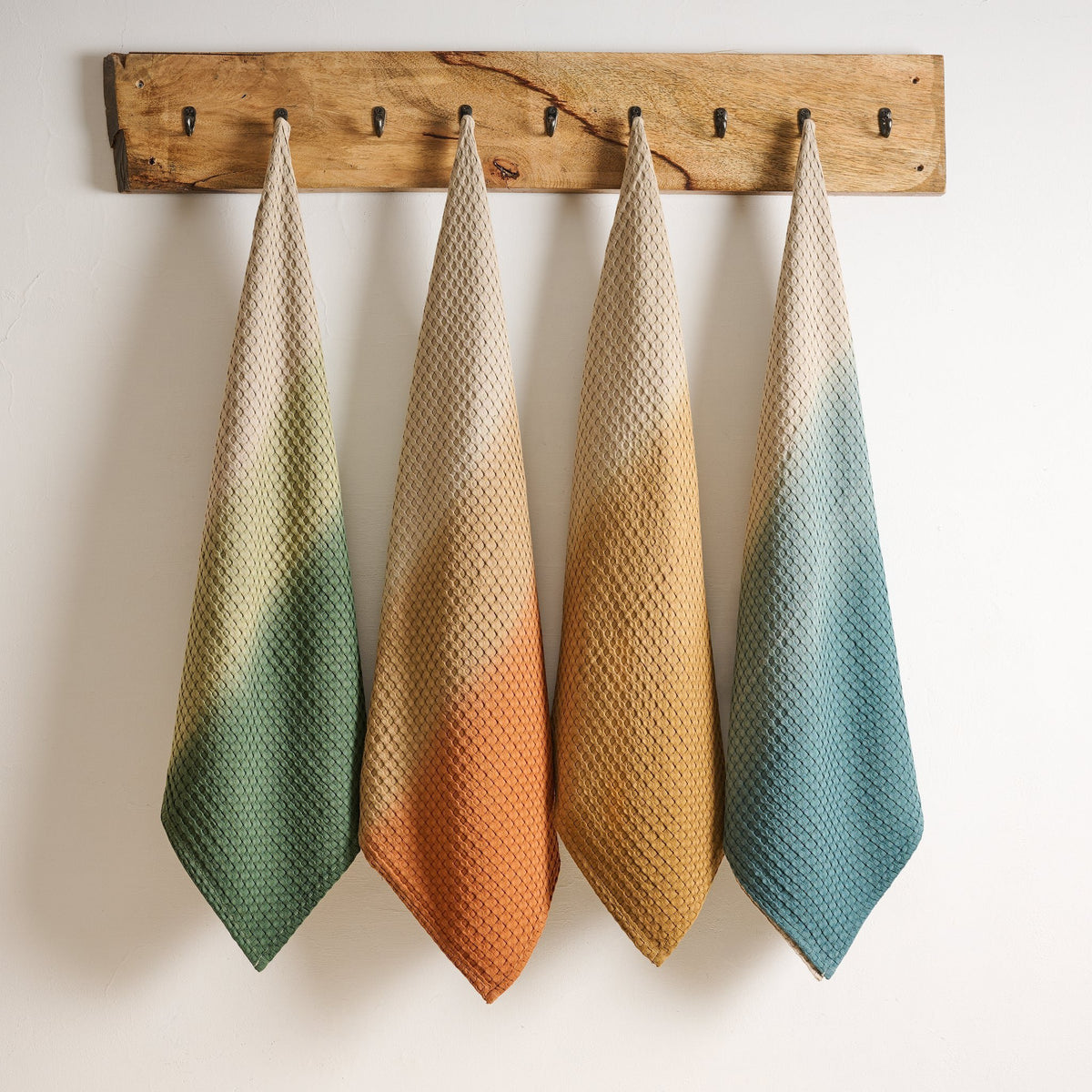 Katoenen bamboe wafelhanddoek - Dip Dye, duurzaam