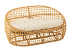 J-Line sofa Lise + kussen 2 Personen - rotan/textiel - naturel/wit