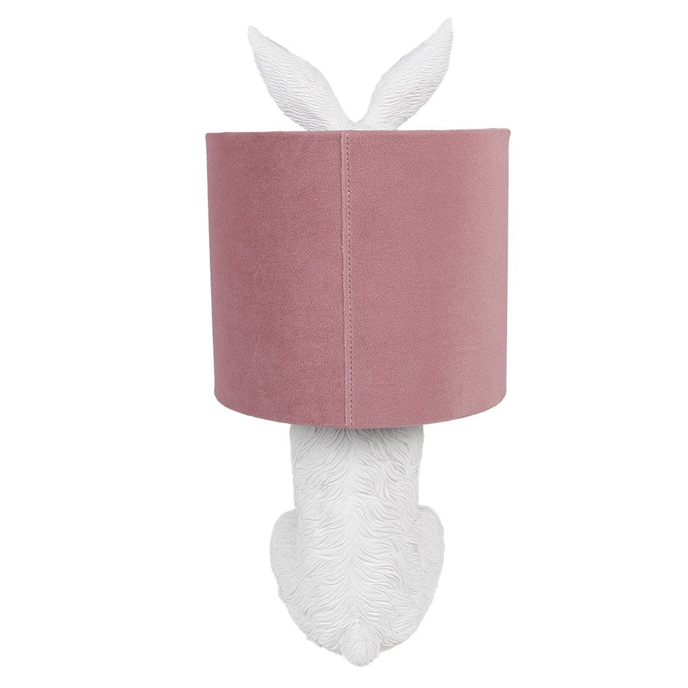 Tafellamp Konijn Ø 20x43 cm Wit Roze Polyresin Bureaulamp