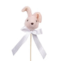 Decoratie Beeld Konijn 7x7x33 cm Roze Textiel
