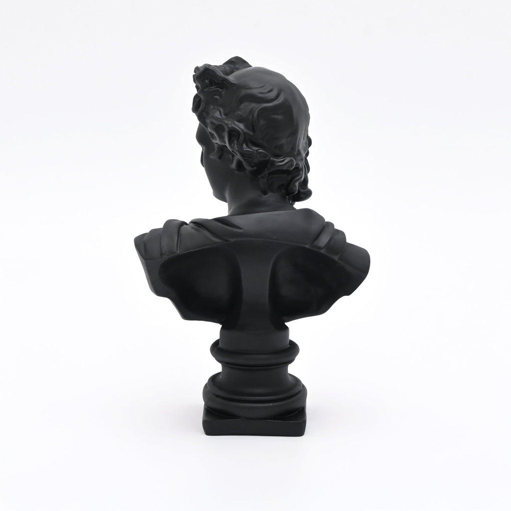 Zwarte Apollo buste sculptuur voor modern interieur