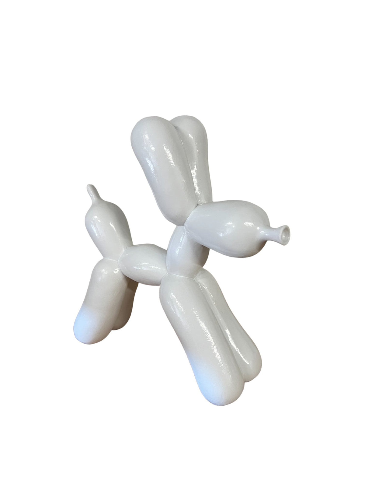 Polyresin ballon hond wit