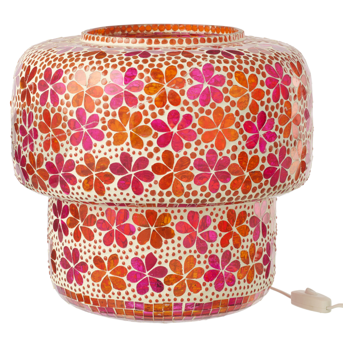J-Line tafellamp Mozaïek - glas - roze/oranje - L
