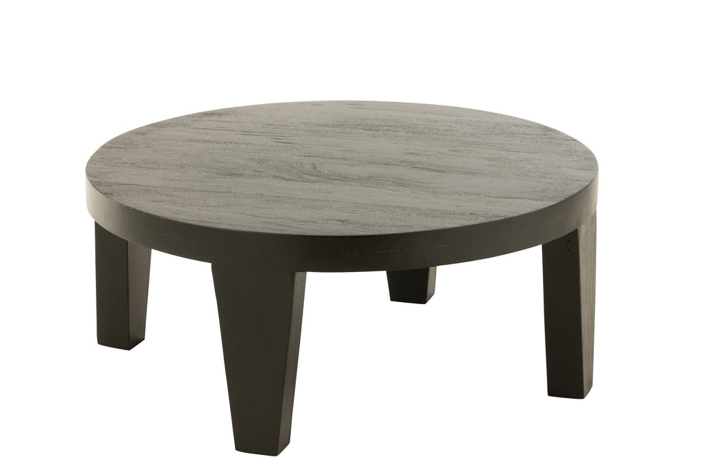 J-Line Salontafel Rond Mango Hout Matte Zwart