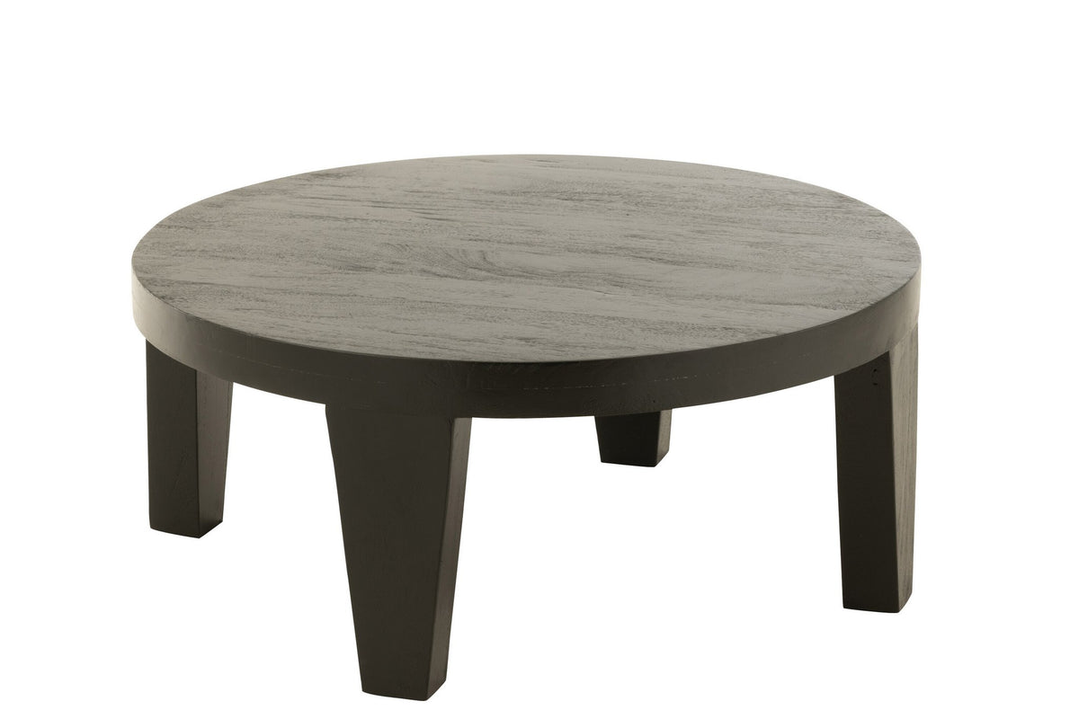 J-Line Salontafel Rond Mango Hout Matte Zwart