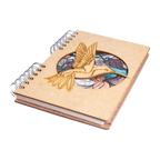 Duurzaam Houten Notitieboek – Komoni – Kolibri Bloem – Hummingbird Flower – Gerecycled papier