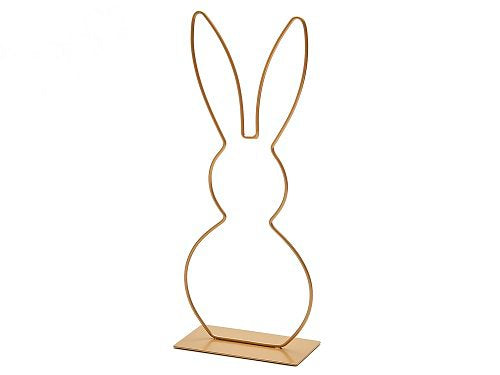 Metalen haas op voet 29cm goud
