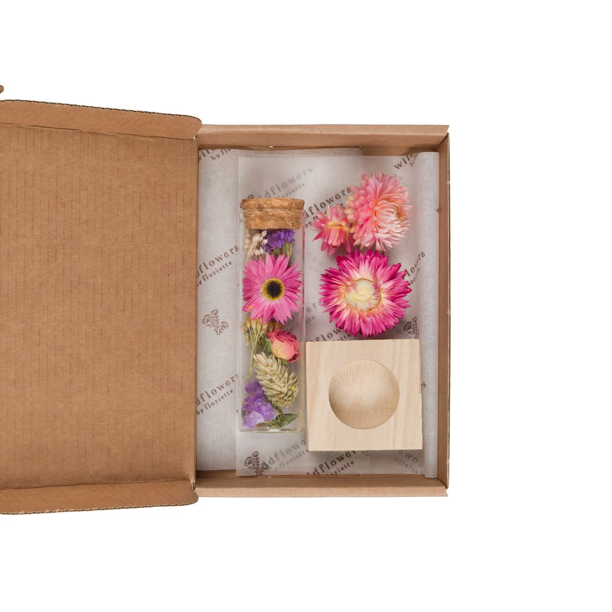 Geschenkdoos - Gedroogde Bloemen - Boodschap in een Doosje - Klein