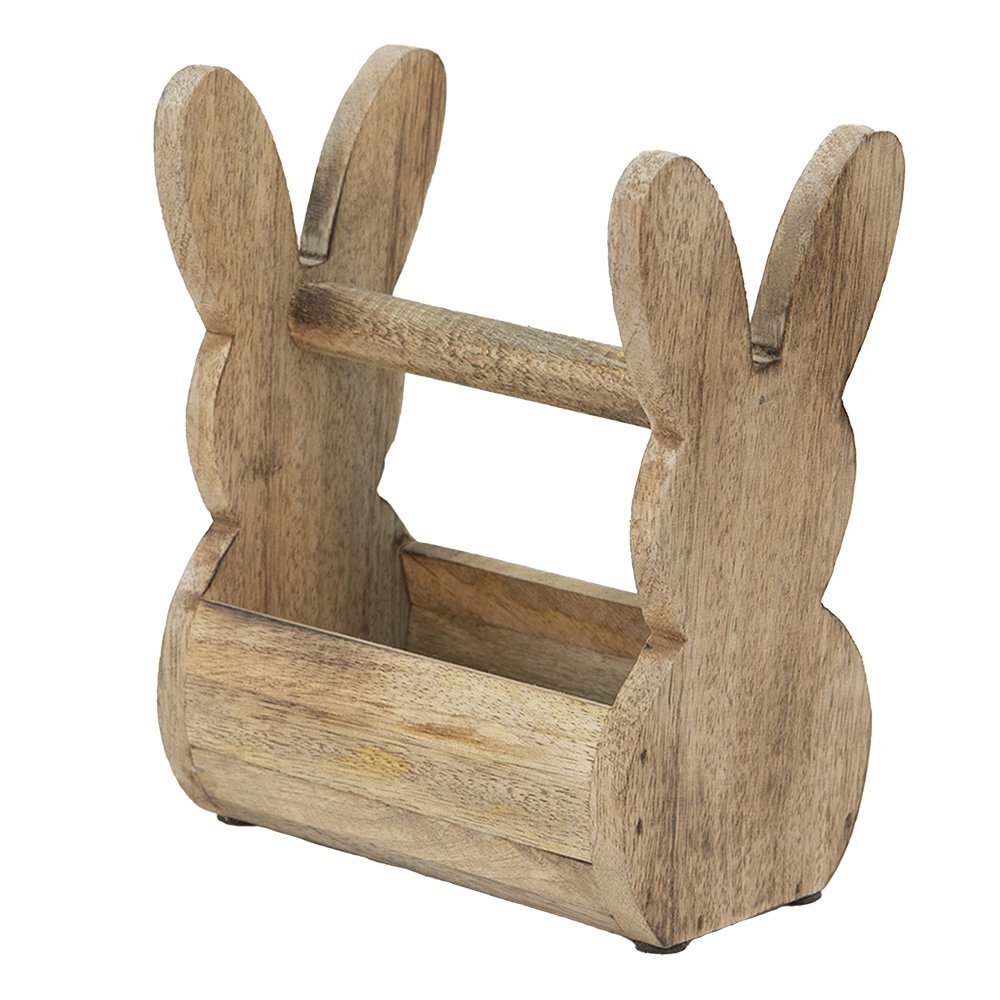 Houten Kistje Konijn 16x12x25 cm Bruin Hout Opbergkistje