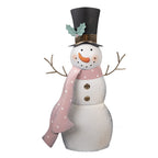 Decoratie Beeld Sneeuwpop 29x9x51 cm Wit Metaal