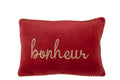 J-Line kussen Bonheur - textiel - rood/goud