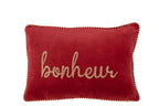 J-Line kussen Bonheur - textiel - rood/goud
