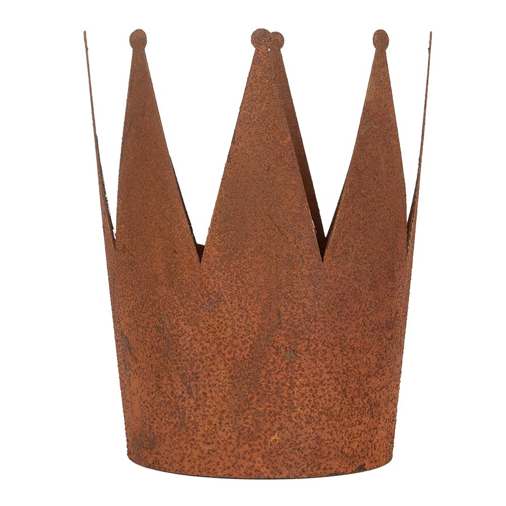 Decoratie schaal Set van 3 Kroon Ø 32x25 / Ø 17x21 / Ø 12x17 cm Bruin Metaal