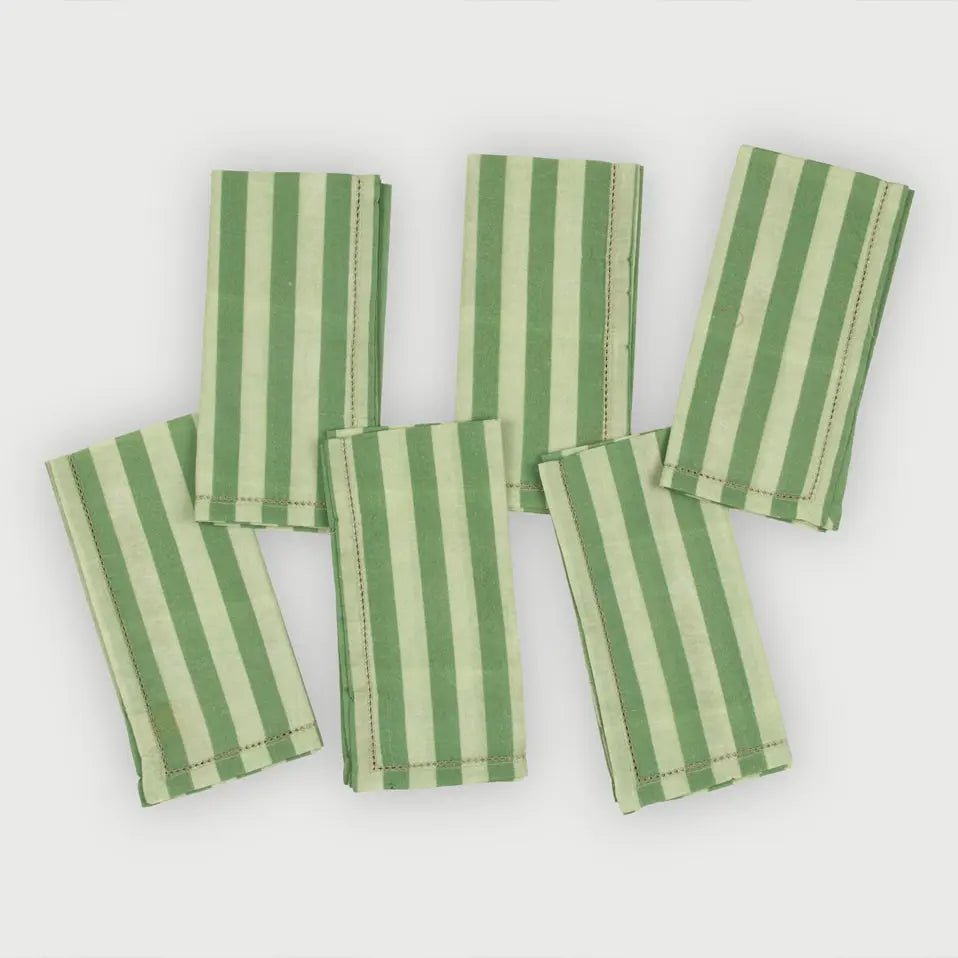 Servet | Linea Forest Green katoenen servetten-set van 6 van Sanctuary Living