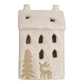 Decoratie Huis met LED 9x7x15 cm Beige Keramiek
