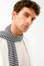Mannen efeesus sjaal marine-ecru