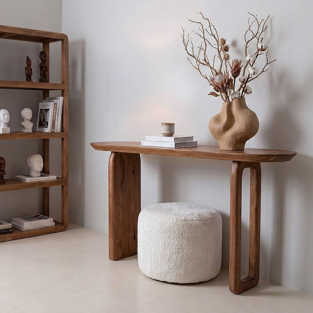 Bullnose consoletafel mangohout bruin - 140cm
