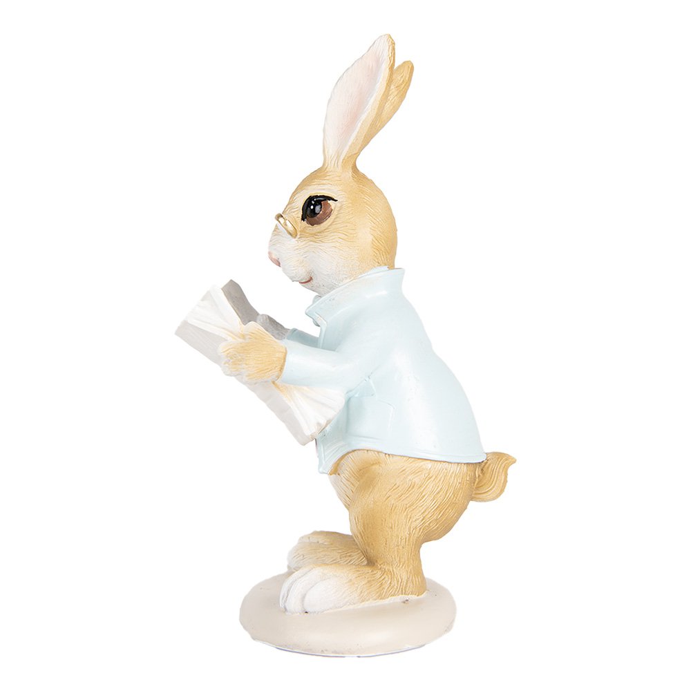 Decoratie Beeld Konijn 15 cm Beige Kunststof