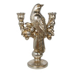 Kaarsenhouder vogel hars zilver 18,5x10x28,7cm