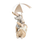 Decoratie Beeld Konijnen 19x16x23 cm Beige Kunststof