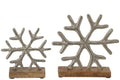 J-Line sneeuwvlokken - aluminium - gebroken wit/naturel