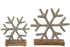 J-Line sneeuwvlokken - aluminium - gebroken wit/naturel
