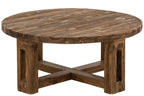 J-Line Ronde salontafel - gerecycled hout - bruin