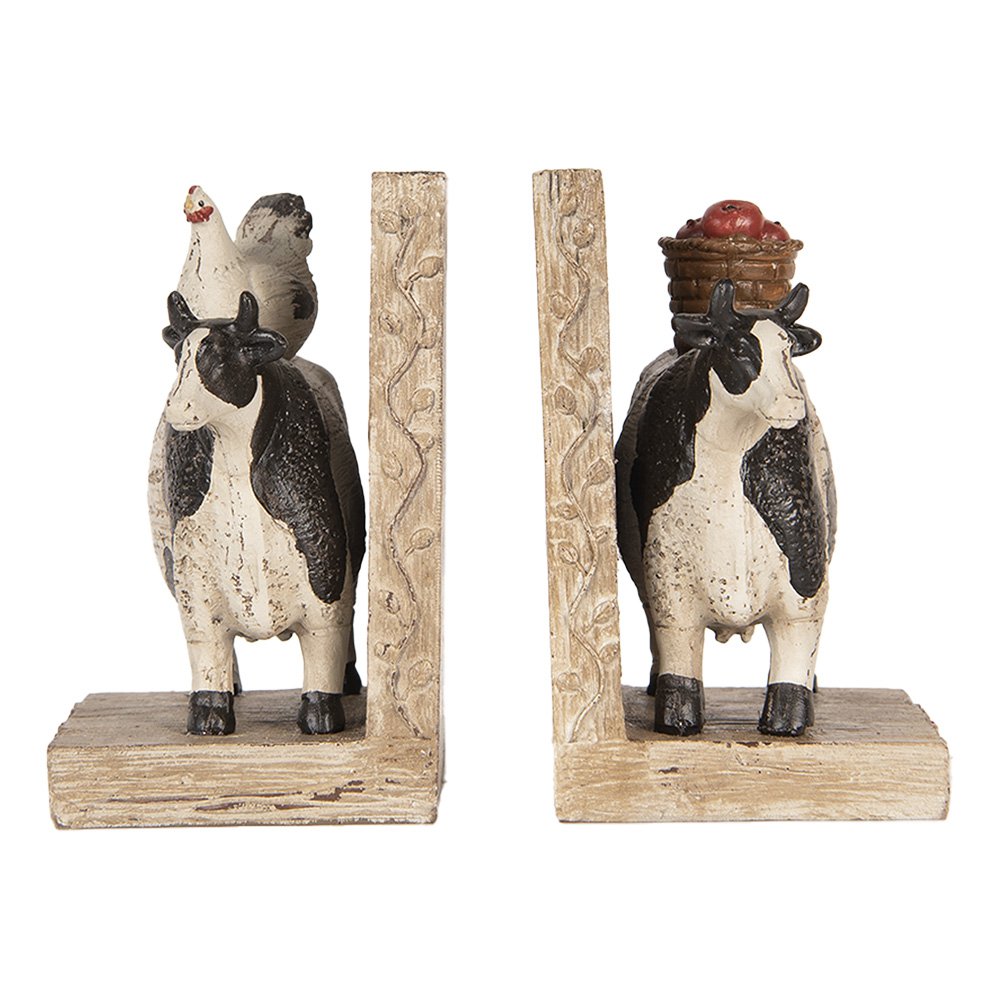 Boekensteunen Set van 2 Koe 17x10x14 cm Bruin Kunststof