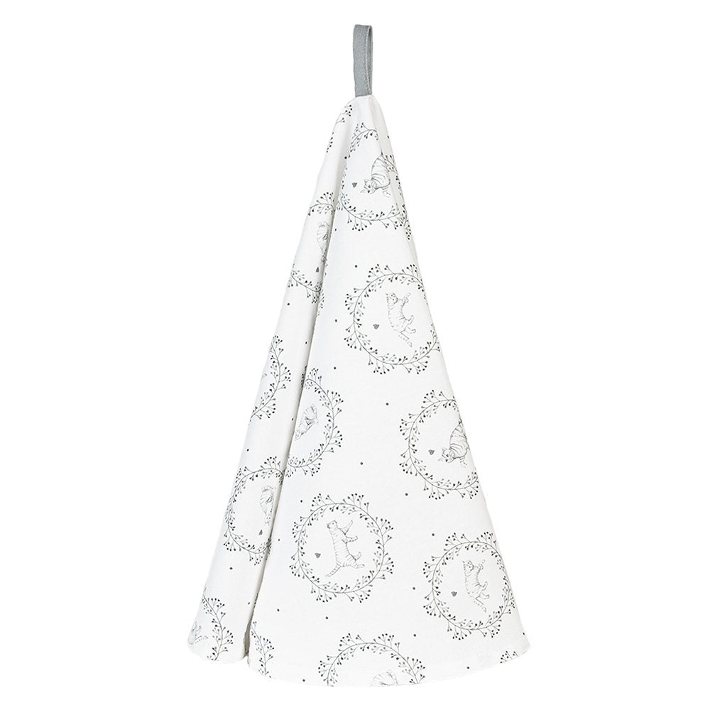 Theedoek Ø 80 cm Wit Grijs Katoen Kat