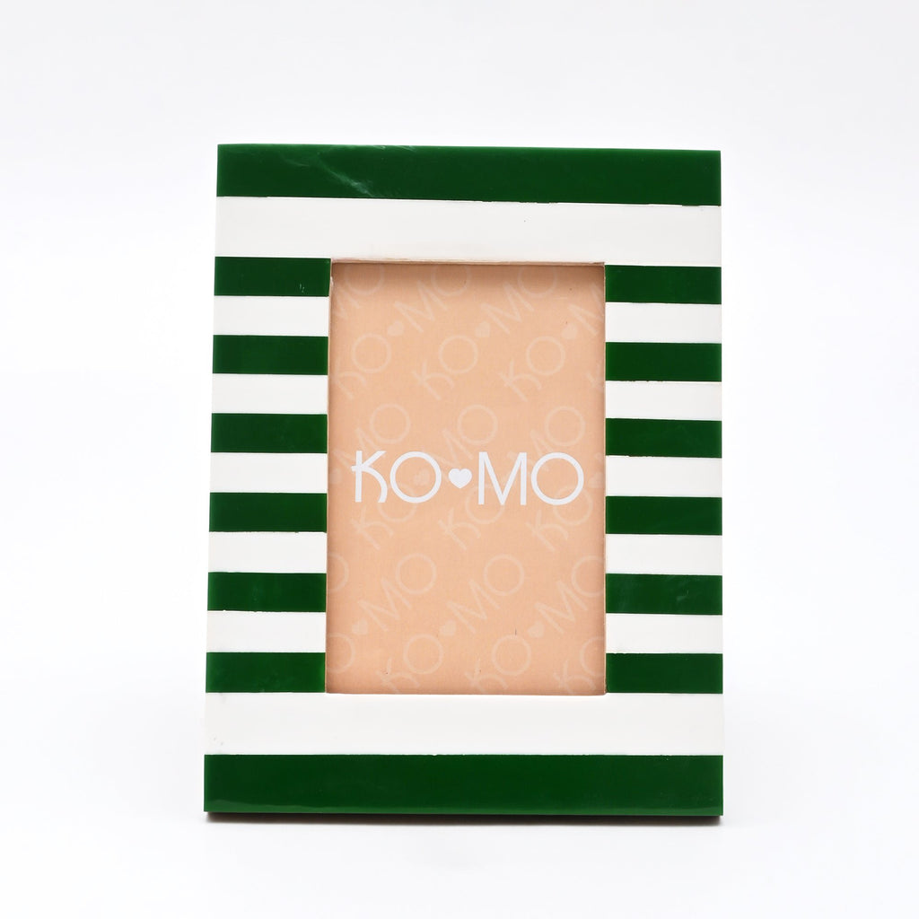 Groen gestreept hars fotolijst 4 x 6 inch modern tafelblad