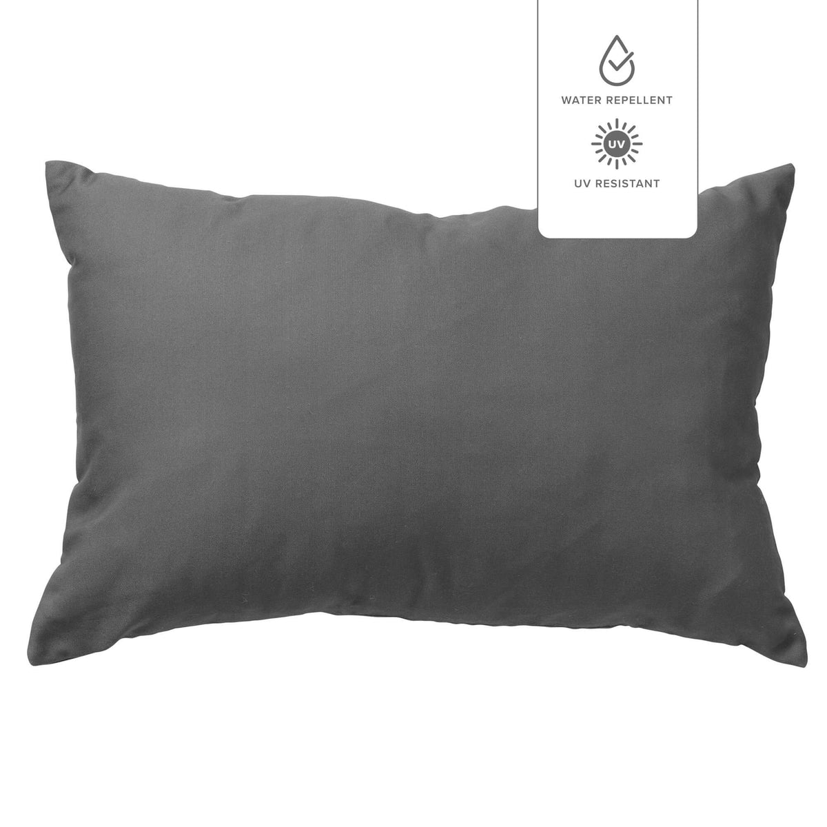 Dutch Decor Santorini - Buitenkussen 40x60 cm - waterafstotende en UV -resistent - Charcoal Gray - Anthracit