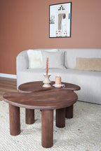 Salontafel Lina - Espresso Mangohout - Set van 2