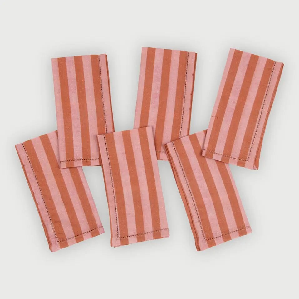 Servet | Linea Dusty Rose katoenen servetten-set van 6 van Sanctuary Living