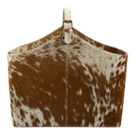 Mand koehuid bruin/wit 40cm