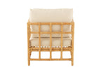J-Line armstoel Elise + Kkussen - rotan/textiel - naturel/wit