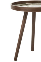 J-Line Ronde salontafels - rubberhout - olijfgroen - set van 3